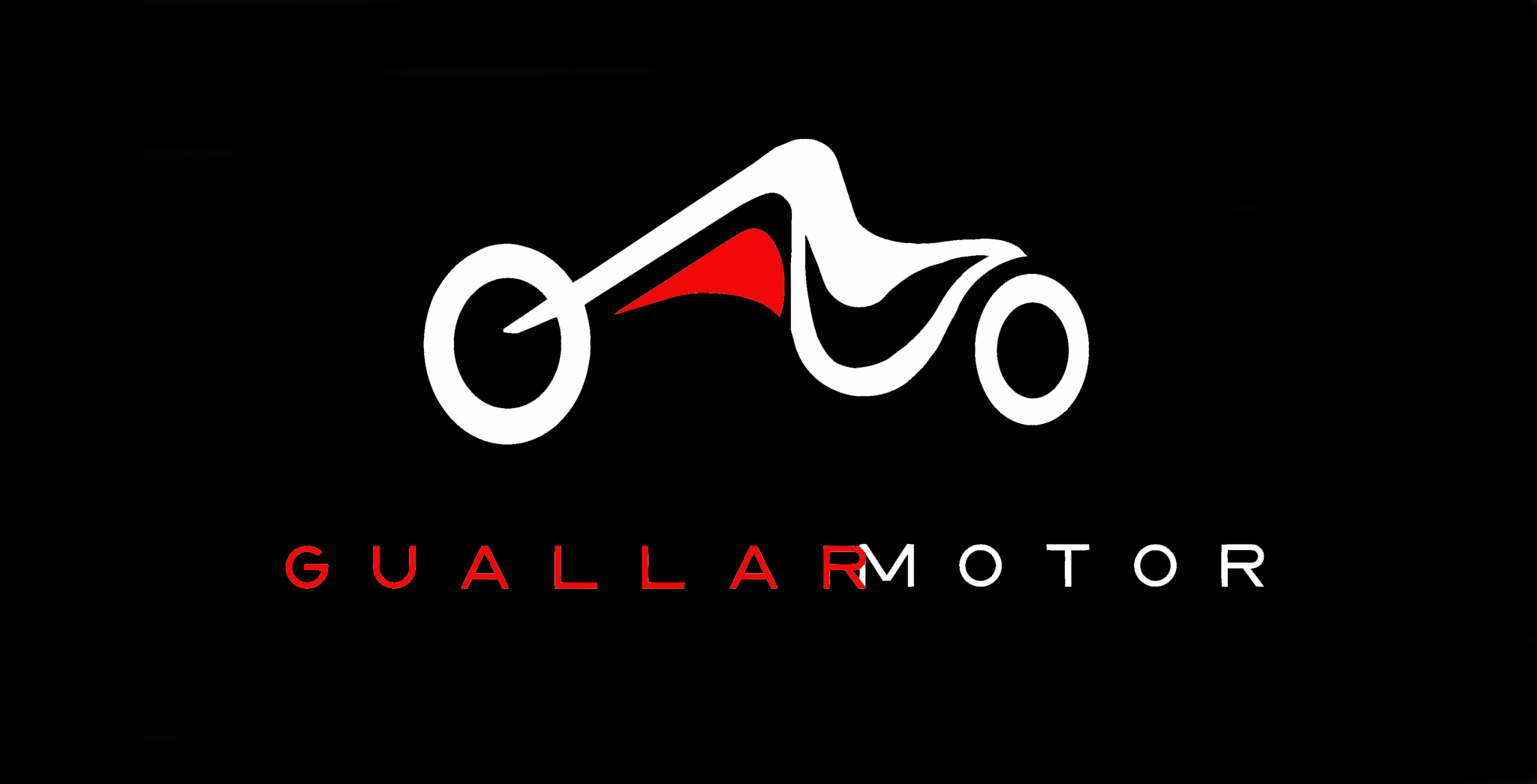 Logotipo Guallar Motors en blanco y rojo